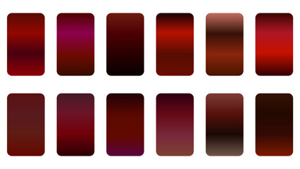 Gradients dark red colorful swatches set collection vector
