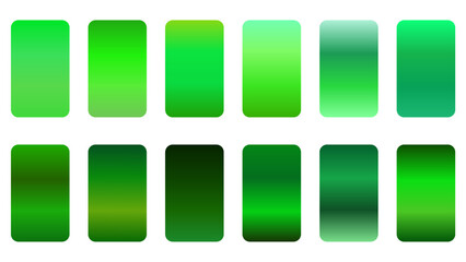 Gradients green colorful swatches set collection vector