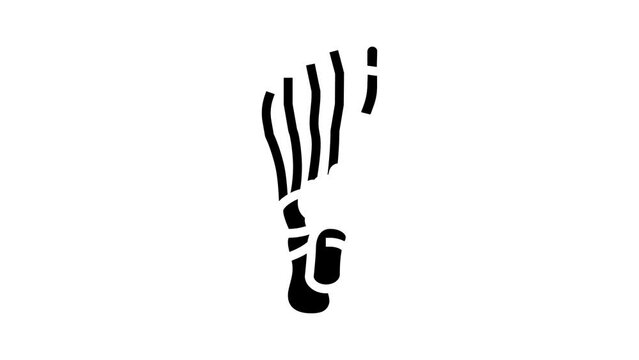 foot bone glyph icon animation