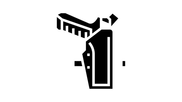 gun holster glyph icon animation