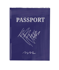 passport and tickets. International passport illustration. Blue passport. PNG