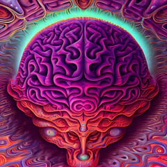 Obraz premium Midjourney abstract render of a human brain