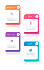 Vertical infographic design with icons and 4 options or steps. Thin line. Infographics business concept. Can be used for info graphics, flow charts, presentations, mobile web sites, printed materials.