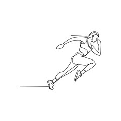 continuous line of women doing sports