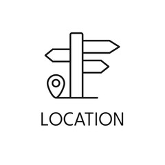 Location thin line icon on white background