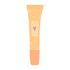 Cosmetic product in a tube. Cream, face mask, etc. Flat color illustration. Vector illustration for icons, social networks and others.