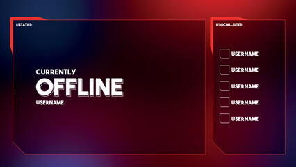 Twitch offline screen template illustrator - the same design of info panels in my profile