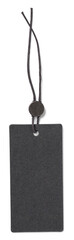 blank black / dark grey hangtag or gift tag with metal seal and string in the same color,  fashion...