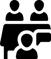 Employer interview icon (vector illustration)