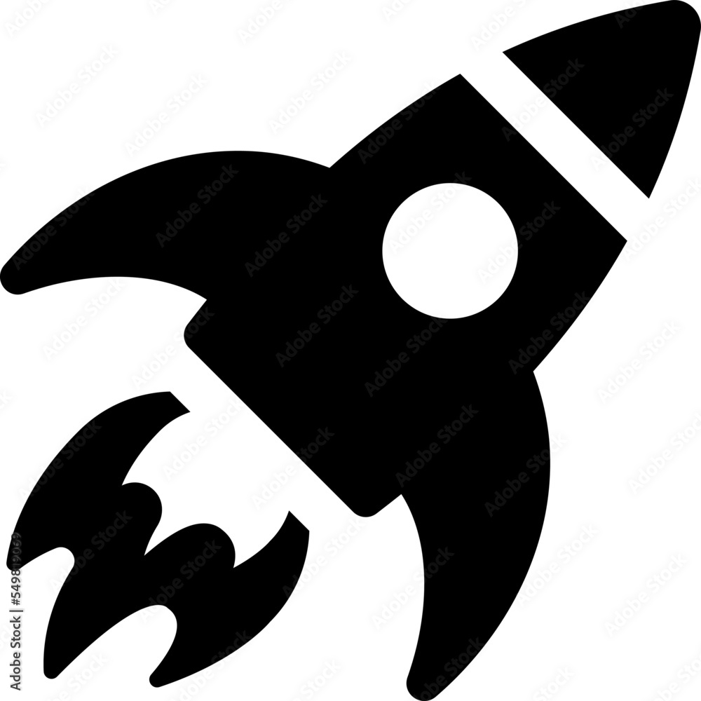 Poster spaceship start up icon