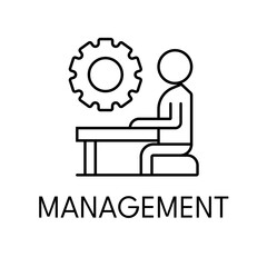 Management thin line icon on white background