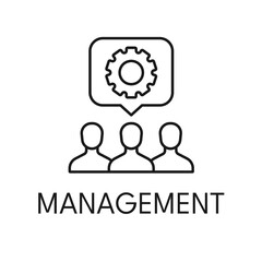 Management thin line icon on white background