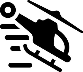 Helicopter fly icon