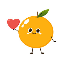 Orange cartoon vector. Orange character design. 
