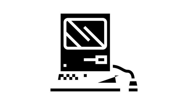computer pc retro gadget glyph icon animation