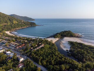 amazing seaside town with mountains and paradisiacal beach