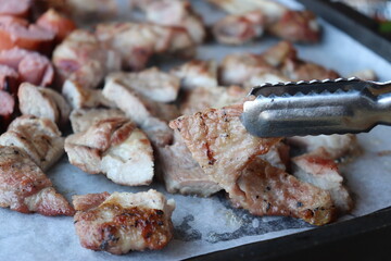 South Korea food. Korean bbq cook