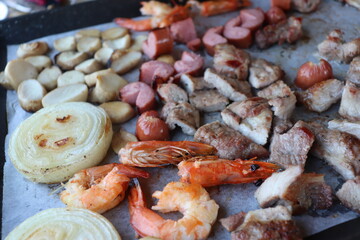South Korea food. Korean bbq cook