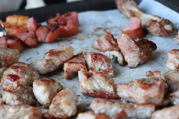 South Korea food. Korean bbq cook