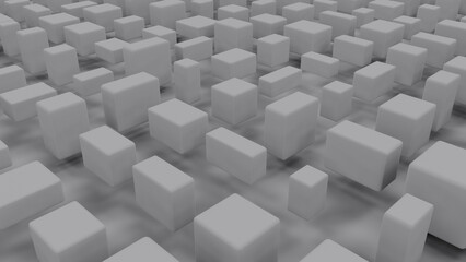 Grey cubes graphic graphics - randomization concept - abstract 3D illustration