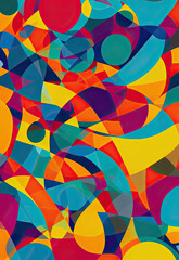 Abstract random circles and curves background