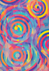 Fototapeta na wymiar Abstract random concentric circles and curves background