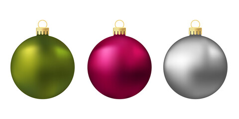 Obraz premium Pink silver and green Christmas tree toy or ball