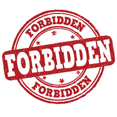 Forbidden grunge rubber stamp