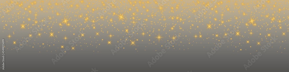 Poster glittering vector dust on a transparent background. golden sparkling lights. christmas holiday glow 
