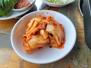 Korea traditional food. side dish Kimchi