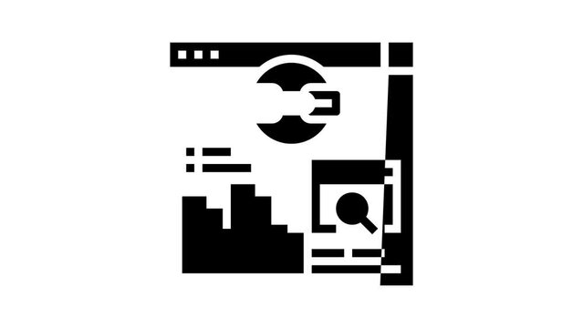 website link analytics glyph icon animation