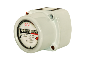 Gas meter isolated on transparent background.