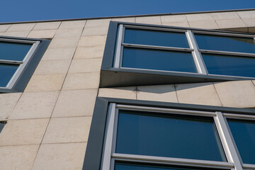 window and mullion on a contemporary modern building. The details of the architecture of the external structure of the facade. windows design