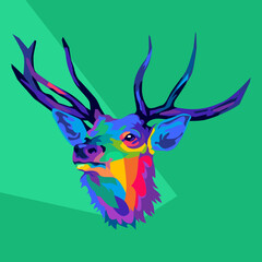 Pop art style deer illustration