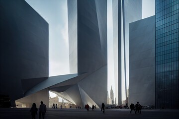 office building in the city. Generative Ai.