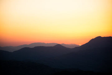 sunrise with mountains