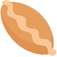 Fried patty. Illustration of pie isolated
