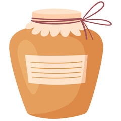 Jar of honey or jam. Illustration of food in a jar