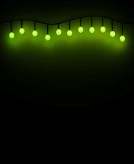 Zielone żarówki lampki girlanda
