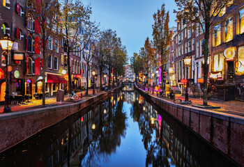 Red light district canal view