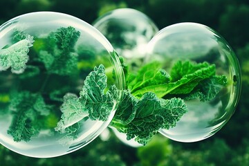 kale in the glass bubble