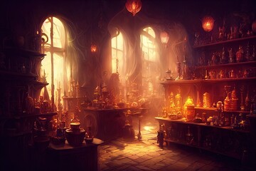 luxurious magical potion shop