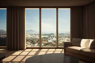 Obraz na płótnie Canvas luxury presidential suite with beautiful view