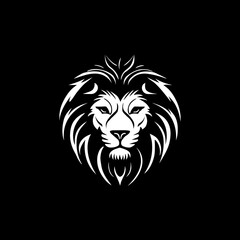 lion mascot logo , wildlife lion , black and white lion 