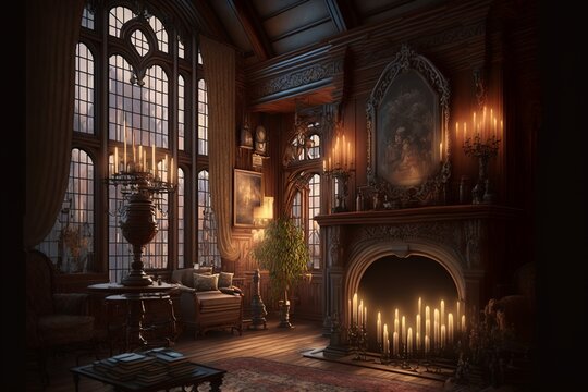 gothic castle living room
