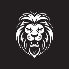 Obraz na płótnie Canvas lion mascot logo , wildlife lion , black and white lion 