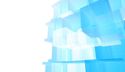 Abstract architectural rendering 3d illustration