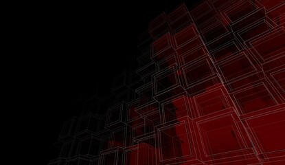 Abstract architectural rendering 3d illustration