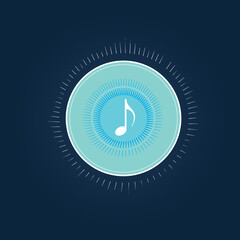 Music Logo concept sound wave, Audio technology, Abstract shape. Vector logo music