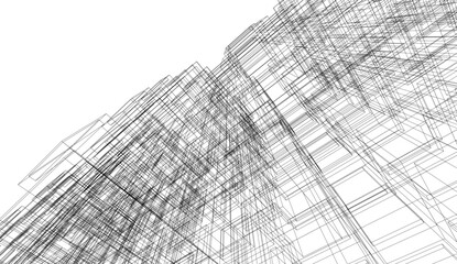 Abstract architecture vector 3d illustration